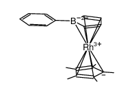 (η5-pentamethylcyclopentadienyl)(η5-B-phenylborole)rhodium结构式