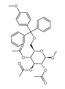 methyl 2,3,4-tri-O-acetyl-6-O-p-anisyldiphenylmethyl-β-D-glucopyranoside Structure