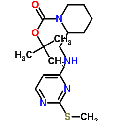 tert-butyl 2-[[(2-methylsulfanylpyrimidin-4-yl)amino]methyl]piperidine-1-carboxylate structure