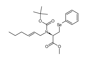 (R)-2-[tert-Butoxycarbonyl-((E)-hex-2-enyl)-amino]-3-phenylselanyl-propionic acid methyl ester Structure