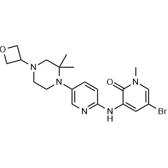 5-溴-3-((5-(2,2-二甲基-4-(氧杂环丁-3-基)哌嗪-1-基)吡啶-2-基)氨基)-1-甲基吡啶-2(1H)-酮图片