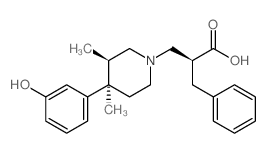 (R)-2-Benzyl-3-[(3R,4R)-4-(3-hydroxyphenyl)-3,4-dimethylpiperidin-1-yl]propanoic acid Structure