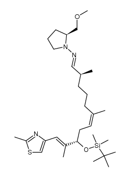 (2S,6Z,9S,10E)-9-((tert-butyldimethylsilyl)oxy)-N-((S)-2-(methoxymethyl)pyrrolidin-1-yl)-2,6,10-trimethyl-11-(2-methylthiazol-4-yl)undeca-6,10-dien-1-imine Structure