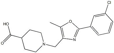 1-((2-(3-chlorophenyl)-5-methyloxazol-4-yl)methyl)piperidine-4-carboxylic acid Structure