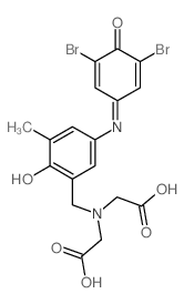 Glycine,N-(carboxymethyl)-N-[[5-[(3,5-dibromo-4-oxo-2,5-cyclohexadien-1-ylidene)amino]-2-hydroxy-3-methylphenyl]methyl]-结构式