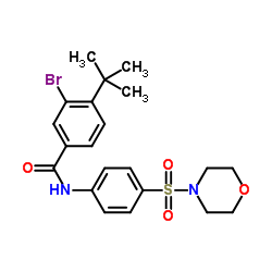 3-Bromo-4-(2-methyl-2-propanyl)-N-[4-(4-morpholinylsulfonyl)phenyl]benzamide Structure