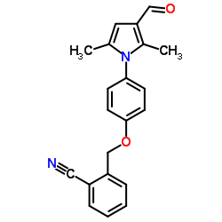 2-{[4-(3-Formyl-2,5-dimethyl-1H-pyrrol-1-yl)phenoxy]methyl}benzonitrile结构式