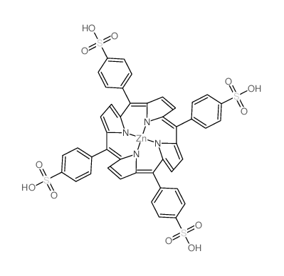 Zincate(4-),[[4,4',4'',4'''-(21H,23H-porphine-5,10,15,20-tetrayl-kN21,kN22,kN23,kN24)tetrakis[benzenesulfonato]](6-)]-,hydrogen (1:4), (SP-4-1)- Structure