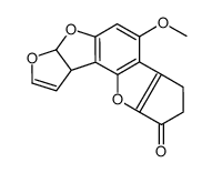 6-methoxy-3a,7,8,10c-tetrahydro-9h-cyclopenta[b]furo[3',2':4,5]furo[2,3-g][1]benzofuran-9-one结构式