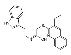 Acetamide, 2-[(3-ethyl-2-quinolinyl)thio]-N-[2-(1H-indol-3-yl)ethyl]- (9CI) Structure