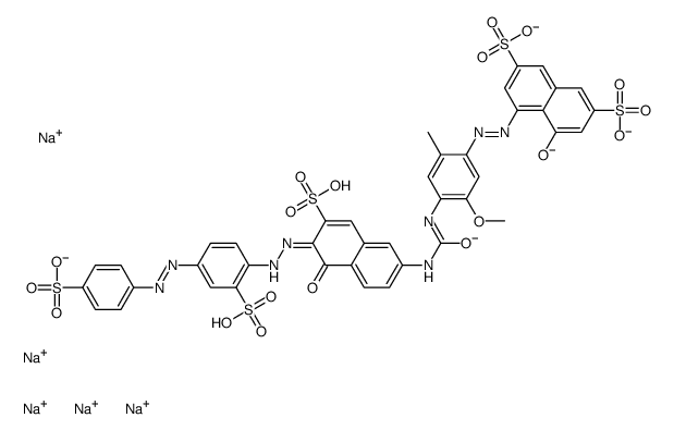 4-羟基-5-[[4-[[[[5-羟基-7-磺基-6-[[2-磺基-4-[(4-磺基苯基)偶氮]苯基]偶氮]-2-萘基]氨基]羰基]氨基]-5-甲氧基-2-甲基苯基]偶氮]-2,7-萘二磺酸五钾盐结构式