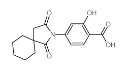 4-(2,4-dioxo-3-azaspiro[4.5]dec-3-yl)-2-hydroxy-benzoic acid Structure