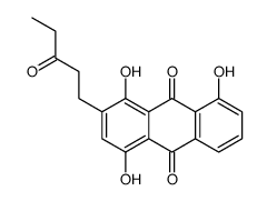 1,4,8-trihydroxy-2-(3-oxopentyl)anthracene-9,10-dione Structure