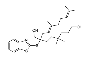 2-(Benzothiazol-2-ylsulfanyl)-2-((E)-3,7-dimethyl-octa-2,6-dienyl)-5,5-dimethyl-octane-1,8-diol Structure