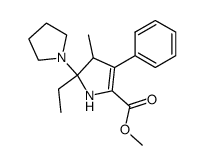 methyl 5-ethyl-4-methyl-3-phenyl-5-(pyrrolidin-1-yl)-4,5-dihydro-1H-pyrrole-2-carboxylate Structure