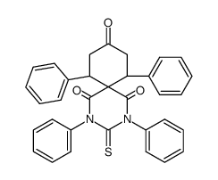 2,4,7,11-tetraphenyl-3-thioxo-2,4-diaza-spiro[5,5]undecane-1,5,9-thione Structure