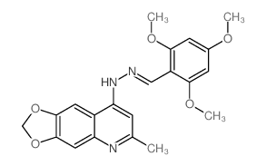 Benzaldehyde, 2,4,6-trimethoxy-, (6-methyl-1,3-dioxolo[4,5-g]quinolin-8-yl)hydrazone Structure