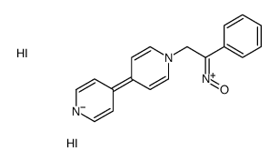 N-[1-phenyl-2-(4-pyridin-1-ium-4-ylpyridin-1-ium-1-yl)ethylidene]hydroxylamine,diiodide Structure