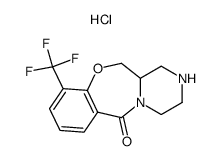 10-(trifluoromethyl)-1,2,3,4,12,12a-hexahydro-6H-pyrazino[2,1-c][1,4]benzoxazepin-6-one hydrochloride结构式