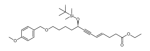 ethyl (4E,8R)-8-{[tert-butyl(dimethyl)silyl]oxy}-12-[(para-methoxybenzyl)oxy]dodec-4-en-6-ynoate结构式