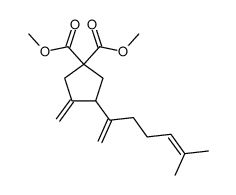 4,4-bis(methoxycarbonyl)-2-(6'-methylhepta-1',5'-dien-2'-yl)-1-methylenecyclopentane Structure