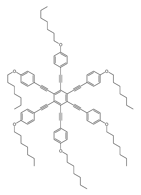 1,2,3,4,5,6-hexakis[2-(4-heptoxyphenyl)ethynyl]benzene Structure