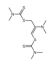 2-dimethylamino-1,3-bis-(dimethyl-thiocarbamoylsulfanyl)-propene结构式