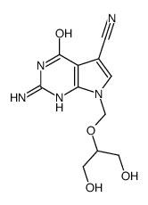 2-amino-7-(1,3-dihydroxypropan-2-yloxymethyl)-4-oxo-1H-pyrrolo[2,3-d]pyrimidine-5-carbonitrile Structure