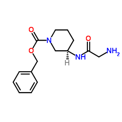 Benzyl (3R)-3-(glycylamino)-1-piperidinecarboxylate结构式