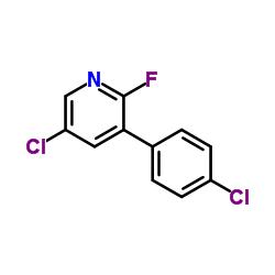 5-Chloro-3-(4-chlorophenyl)-2-fluoropyridine Structure