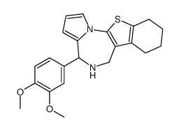 4H-(1)Benzothieno(3,2-f)pyrrolo(1,2-a)(1,4)diazepine,5,6,7,8,9,10-hexahydro-4-(3,4-dimethoxyphenyl)结构式