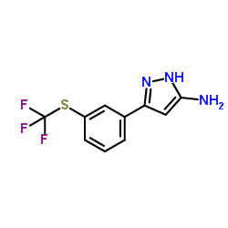 3-(3-(Trifluoromethylthio)phenyl)-1H-pyrazol-5-amine structure