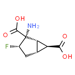 Bicyclo[3.1.0]hexane-2,6-dicarboxylic acid, 2-amino-3-fluoro-, (1R,2R,3R,5S,6R)-rel- (9CI) Structure