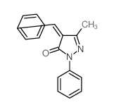 3H-Pyrazol-3-one,2,4-dihydro-5-methyl-2-phenyl-4-(phenylmethylene)- picture