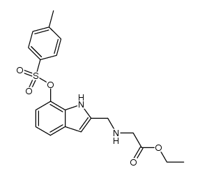 Ethyl [(7-tosyloxyindol-2-ylmethyl)amino]acetate Structure