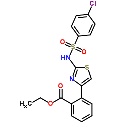 ETHYL 2-(2-([(4-CHLOROPHENYL)SULFONYL]AMINO)-1,3-THIAZOL-4-YL)BENZENECARBOXYLATE结构式