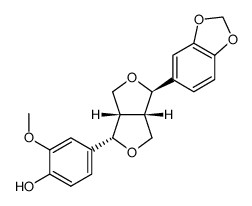 4-[(1S,3aα,6aα)-4α-(1,3-Benzodioxol-5-yl)tetrahydro-1H,3H-furo[3,4-c]furan-1β-yl]-2-methoxyphenol structure