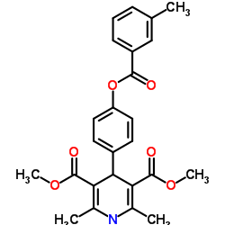 Dimethyl 2,6-dimethyl-4-{4-[(3-methylbenzoyl)oxy]phenyl}-1,4-dihydro-3,5-pyridinedicarboxylate Structure