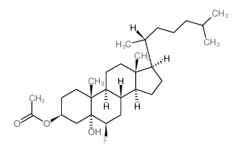 Cholestane-3,5-diol,6-fluoro-, 3-acetate, (3b,5a,6b)- Structure