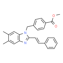 METHYL 4-[(5,6-DIMETHYL-2-STYRYL-1H-1,3-BENZIMIDAZOL-1-YL)METHYL]BENZENECARBOXYLATE结构式