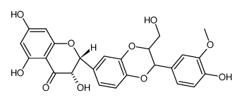 3,5,7-三羟基-2-(2-(4-羟基-3-甲氧基苯基)-3-(羟甲基)-2,3-二氢苯并[b] [1,4]二氧杂环己烯-6-基)苯并二氢吡喃-4-酮结构式