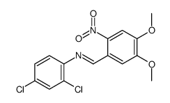 N-(2,4-dichlorophenyl)-1-(4,5-dimethoxy-2-nitrophenyl)methanimine Structure