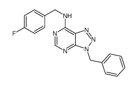 3H-1,2,3-Triazolo[4,5-d]pyrimidin-7-amine, N-[(4-fluorophenyl)methyl]-3-(phenylmethyl)- (9CI) structure