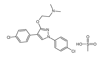 2-[1,4-bis(4-chlorophenyl)pyrazol-3-yl]oxy-N,N-dimethylethanamine,methanesulfonic acid Structure