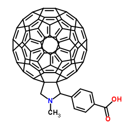 4-(1',5'-Dihydro-1'-methyl-2'H-[5,6]fullereno-C60-Ih-[1,9-c]pyrrol-2'-yl)benzoic acid structure