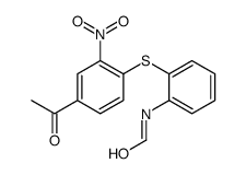 2-Nitro-4-acetylphenyl(2-formylaminophenyl) sulfide structure