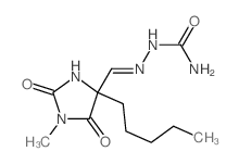 Hydrazinecarboxamide,2-[(1-methyl-2,5-dioxo-4-pentyl-4-imidazolidinyl)methylene]-结构式