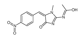 1-Methyl-2-(acetylimino)-5-(p-nitrobenzylidene)-4-imidazolidinone structure