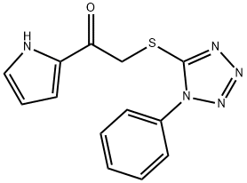 2-[(1-phenyl-1H-1,2,3,4-tetrazol-5-yl)sulfanyl]-1-(1H-pyrrol-2-yl)ethan-1-one Structure