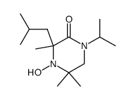 4-Hydroxy-3-isobutyl-1-isopropyl-3,5,5-trimethyl-piperazin-2-one结构式